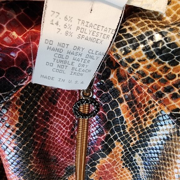 Cache Snakeskin Full Zip Sheath Dress - Picture 5 of 5